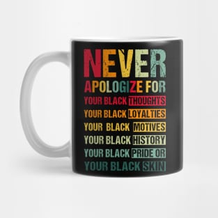 Black History Month never apologize for your blackness Mug